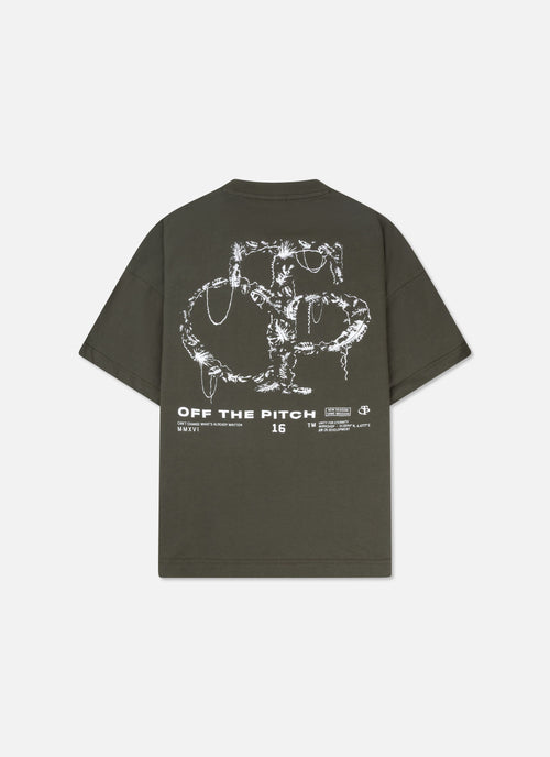 Palm Oversized Tee | Dark Olive
