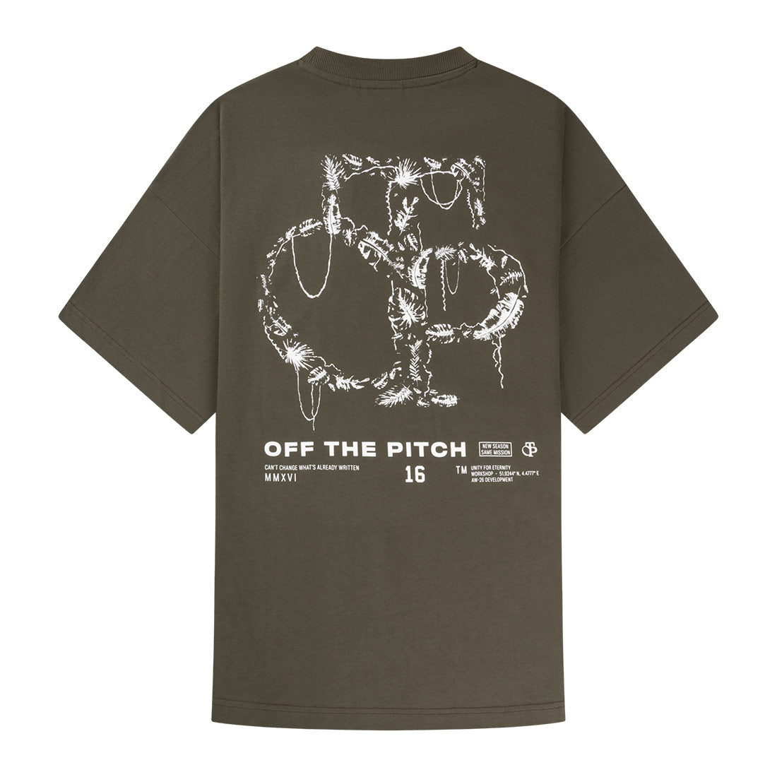 Palm Oversized Tee | Dark Olive