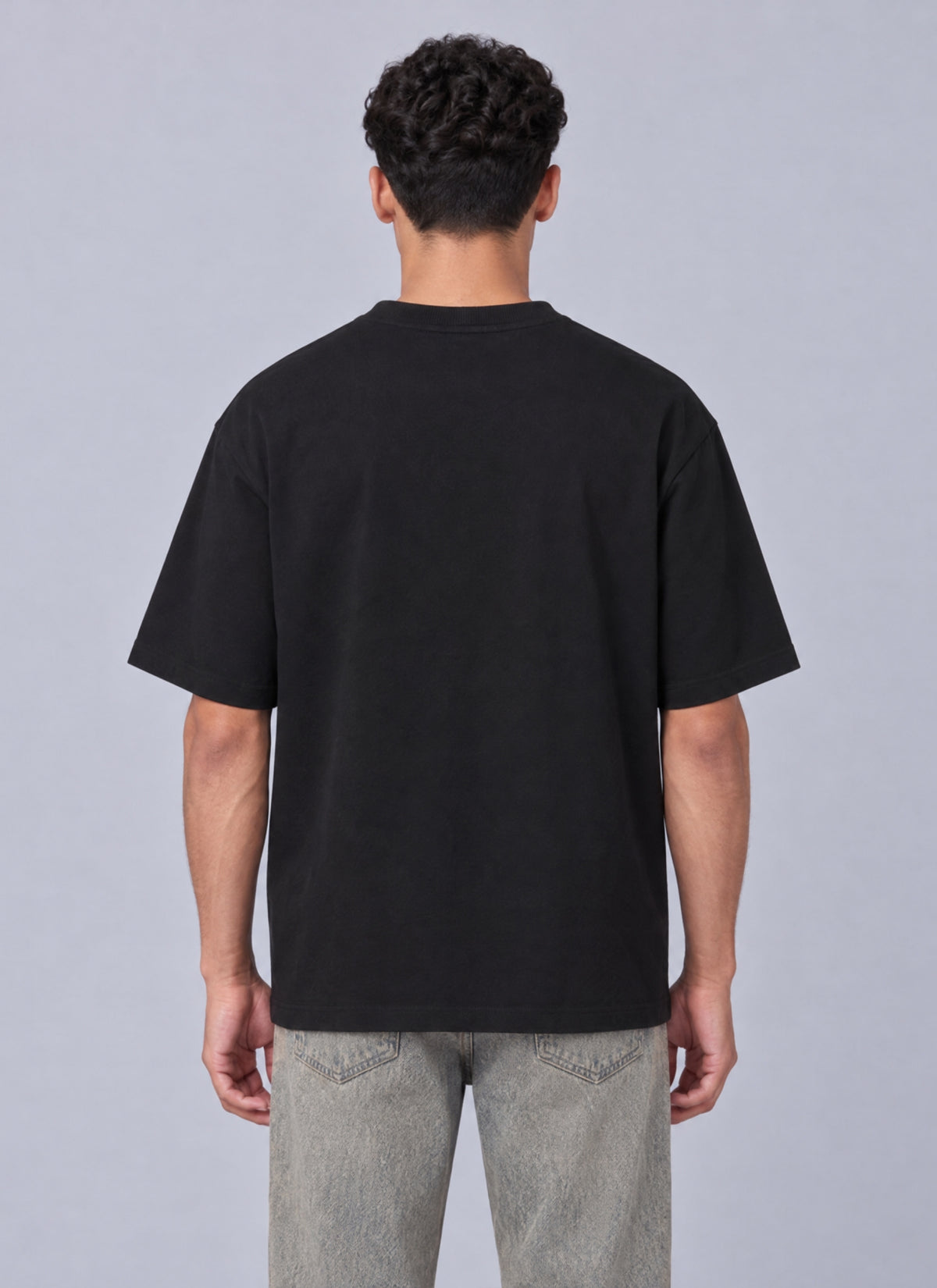 Reverse Box Fit Tee | Washed Black