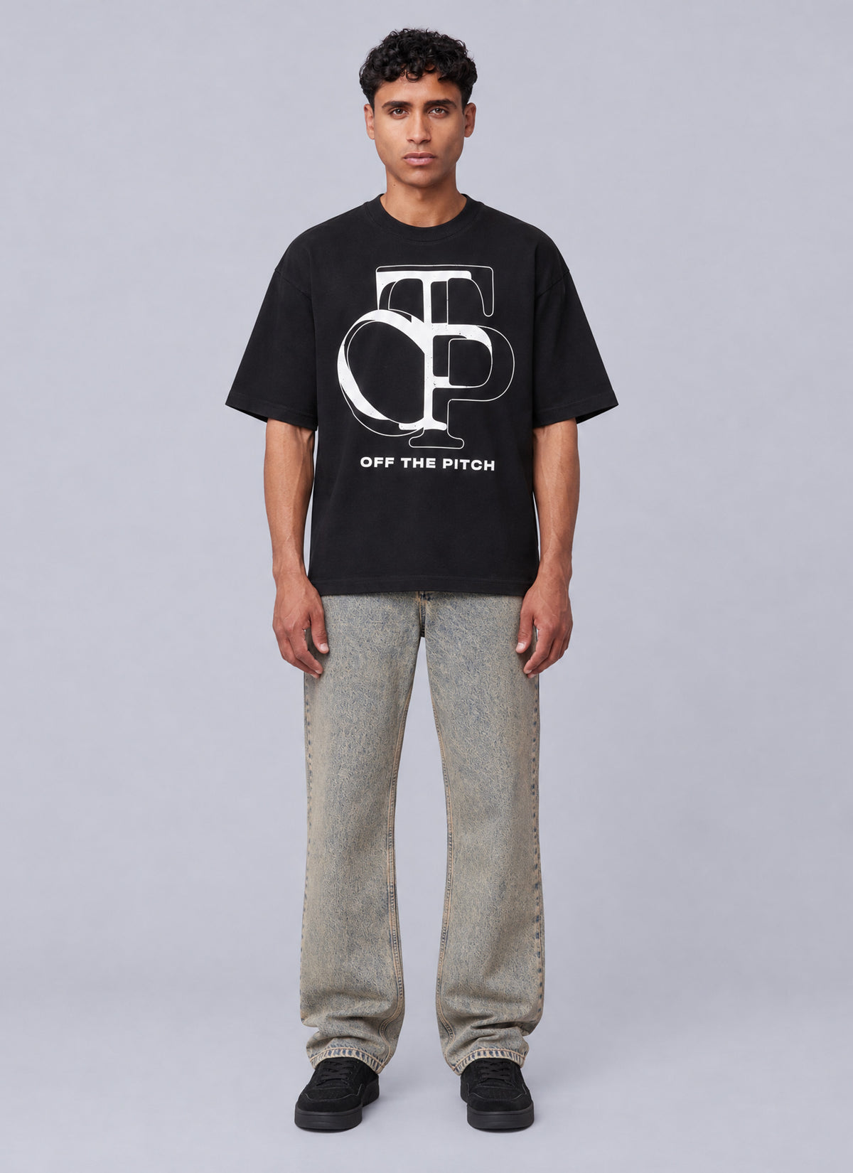 Vas Box Fit Tee | Washed Black