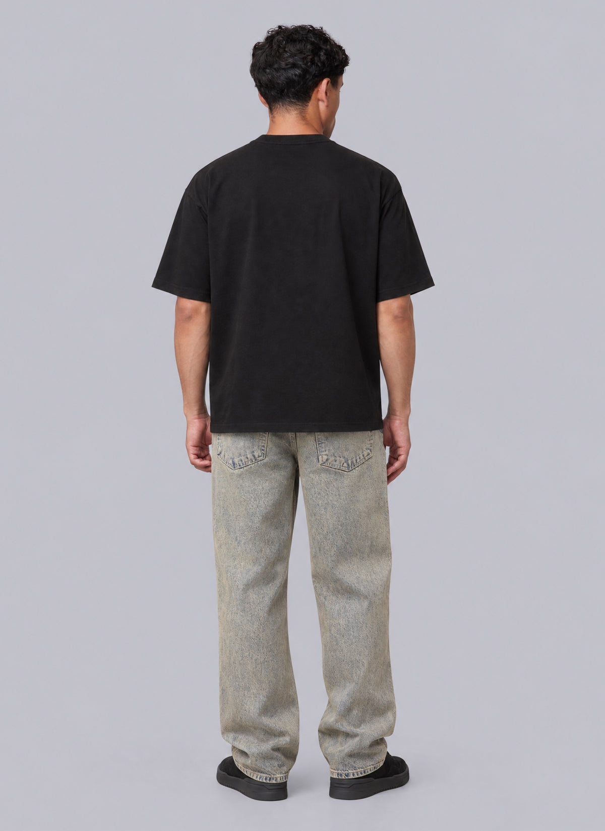Vas Box Fit Tee | Washed Black