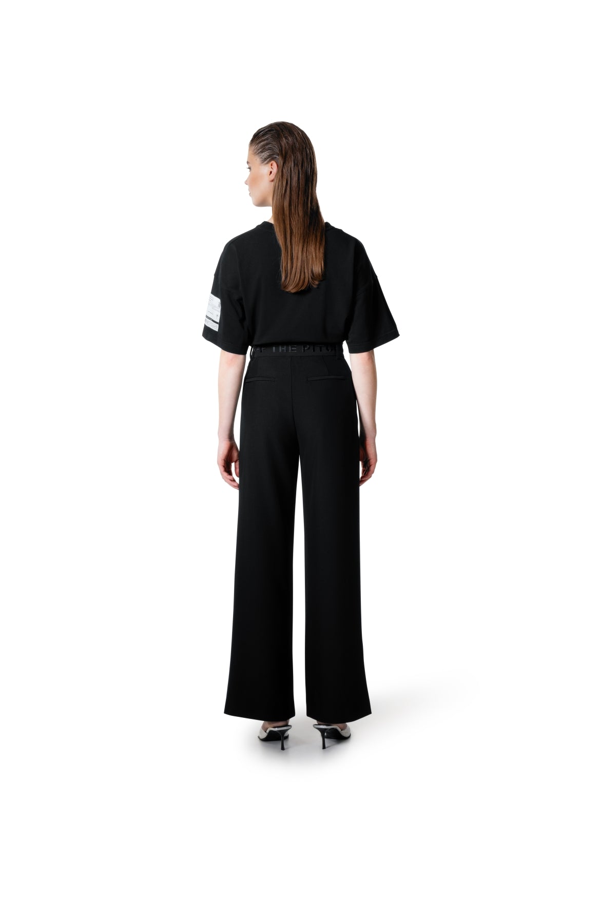 Relaxed Fit Retro collar tee | Black