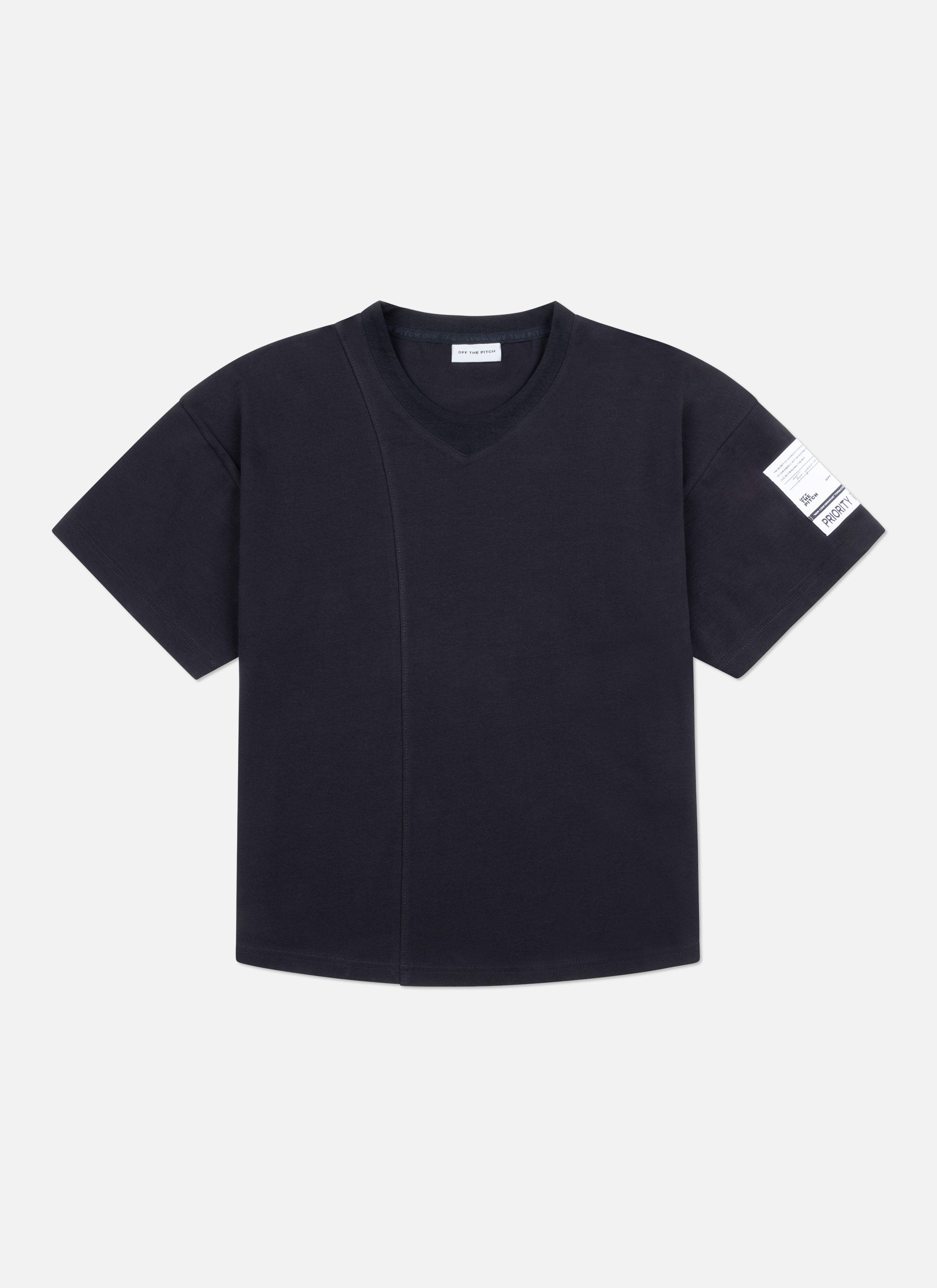 Relaxed Fit Retro collar tee | Black