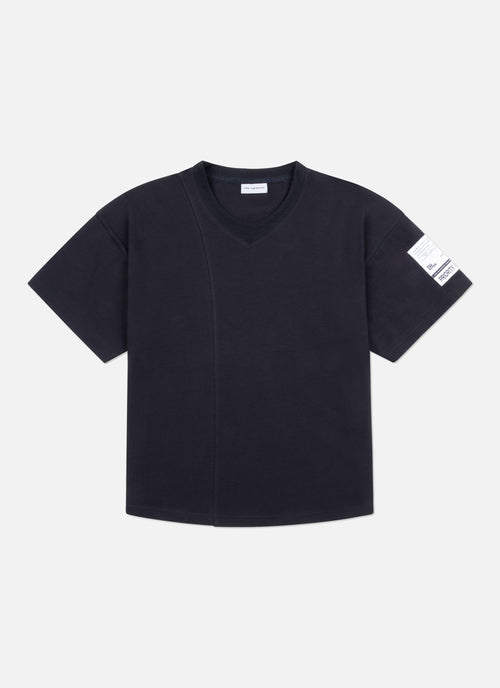 Relaxed Fit Retro collar tee | Black