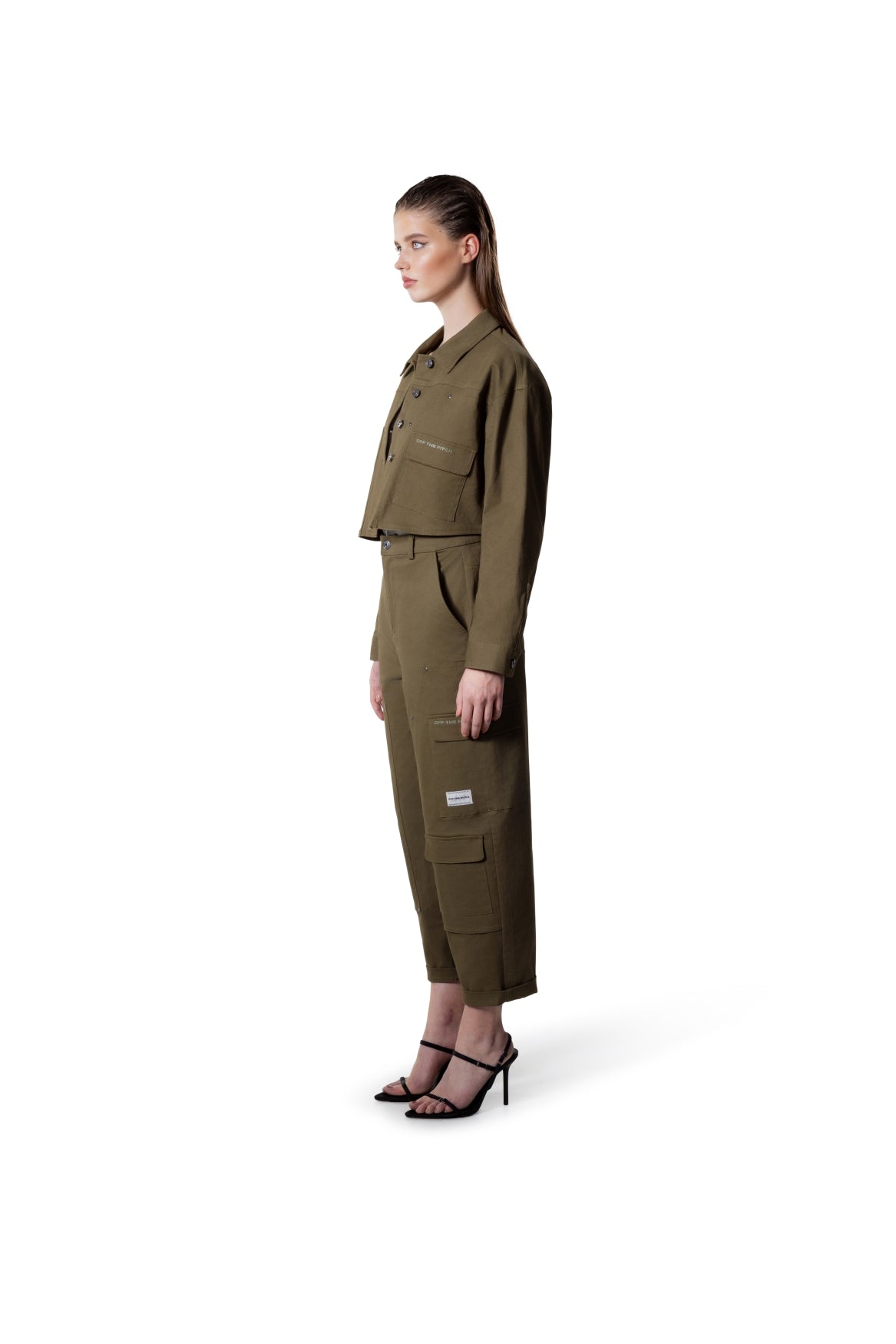 Cropped Carpenter Jacket | Army