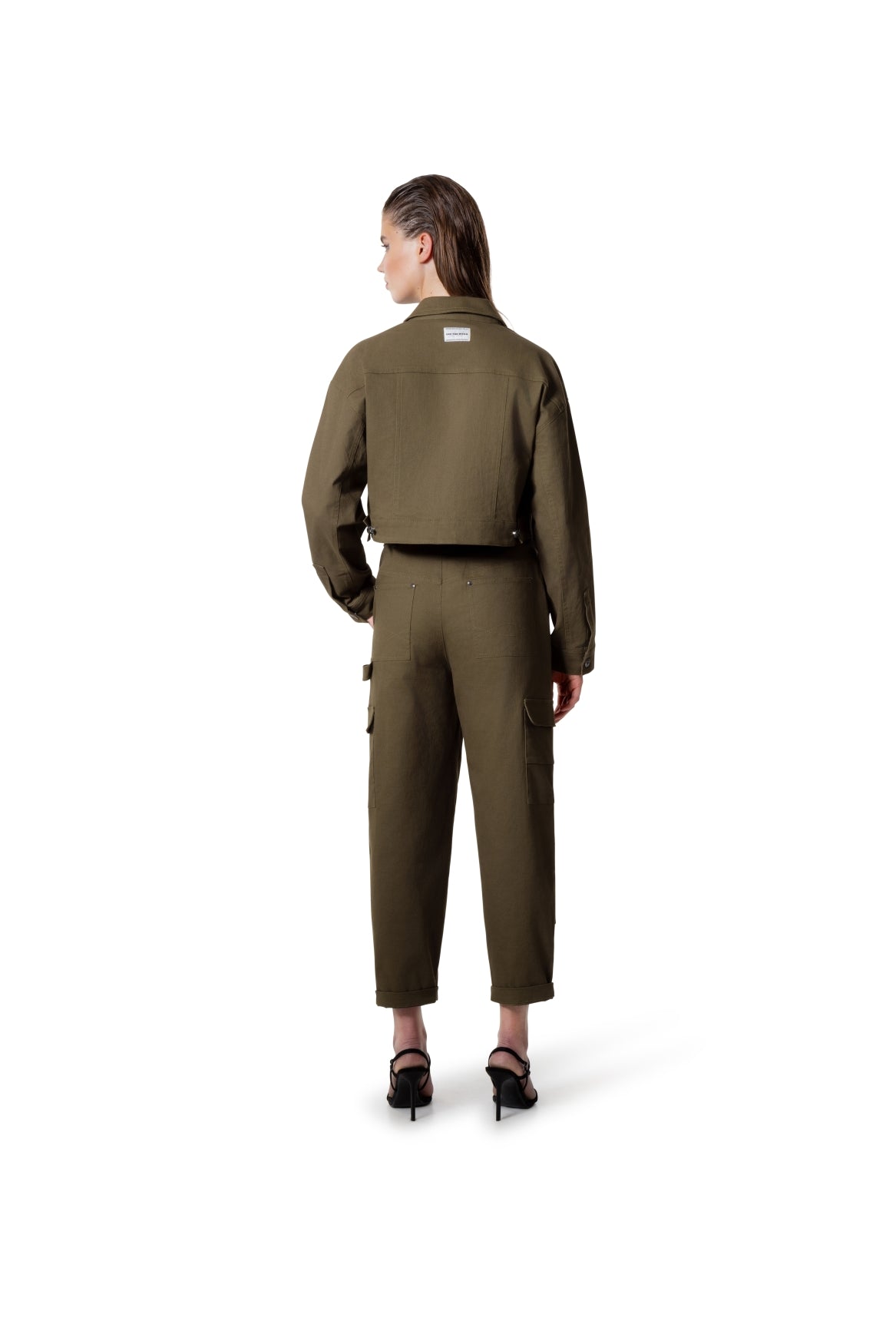 Cropped Carpenter Jacket | Army