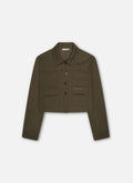 Cropped Carpenter Jacket | Army