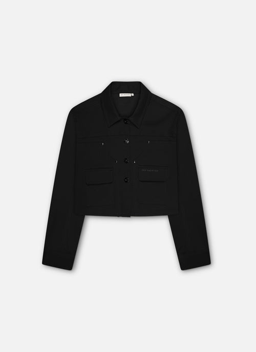 Cropped Carpenter Jacket | Black
