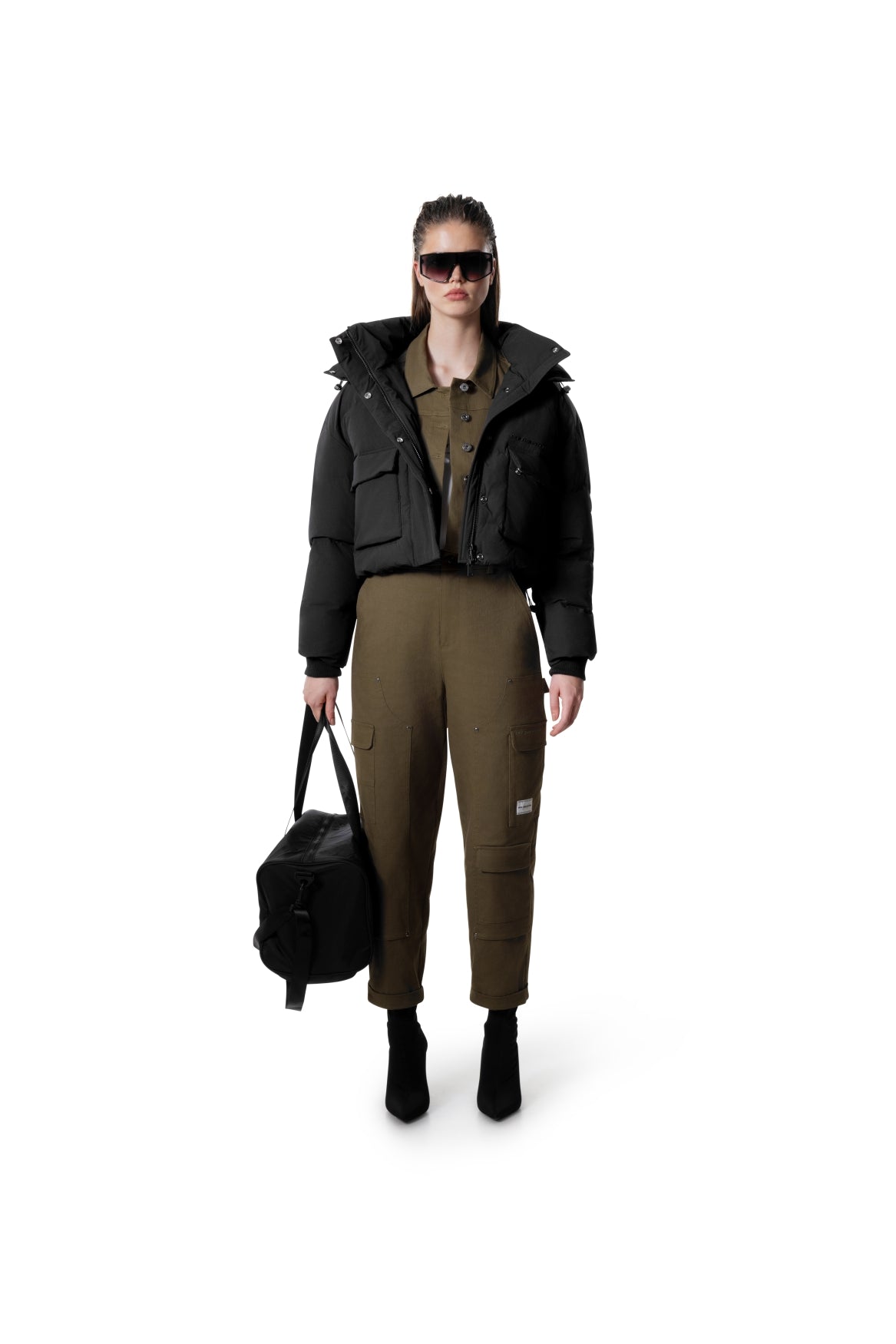 Cropped WMNS Puffer | Black