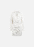 Pleated Stripe Dress | Off White