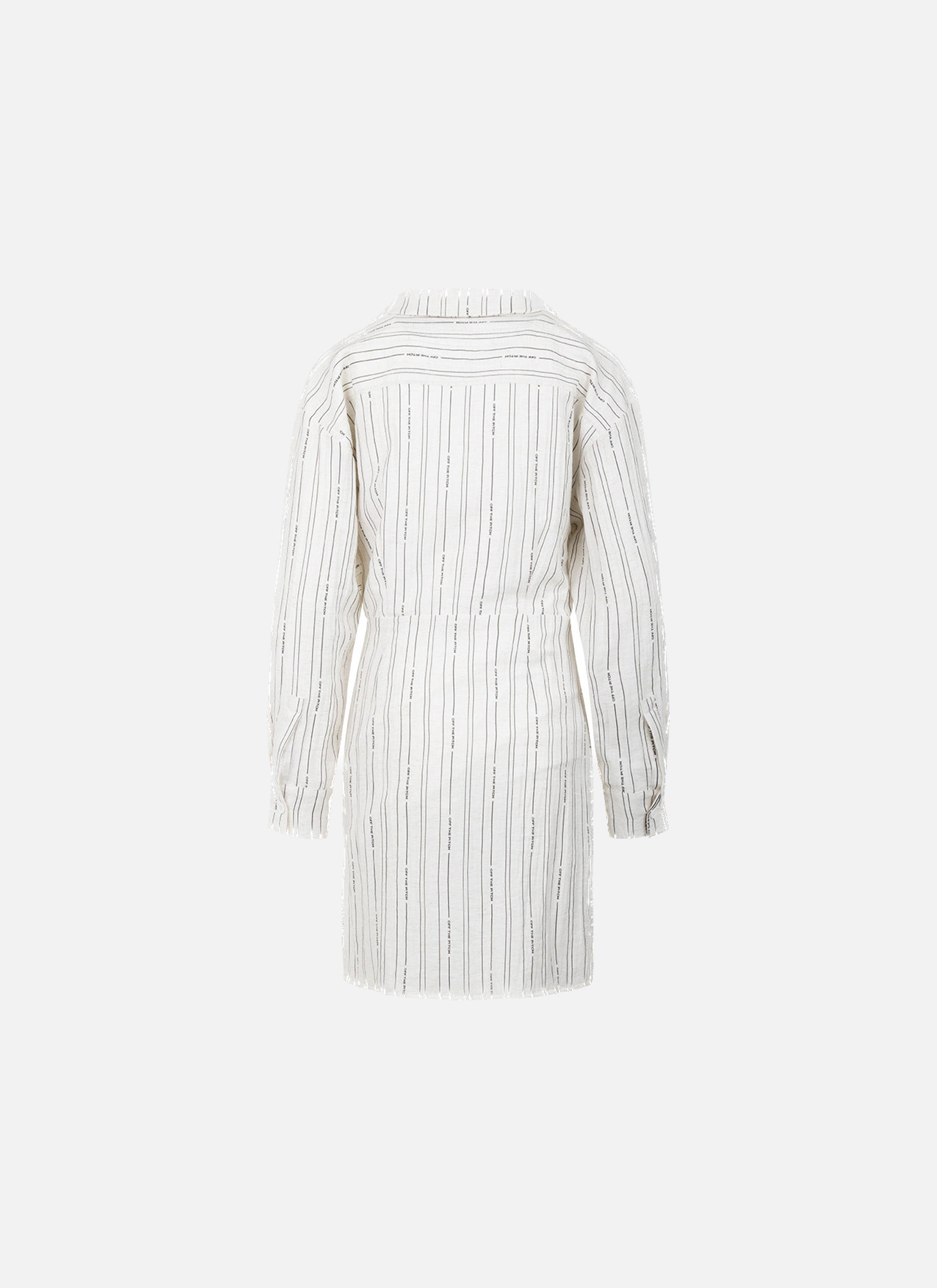 Pleated Stripe Dress | Off White