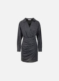 Pleated Stripe Dress | Black