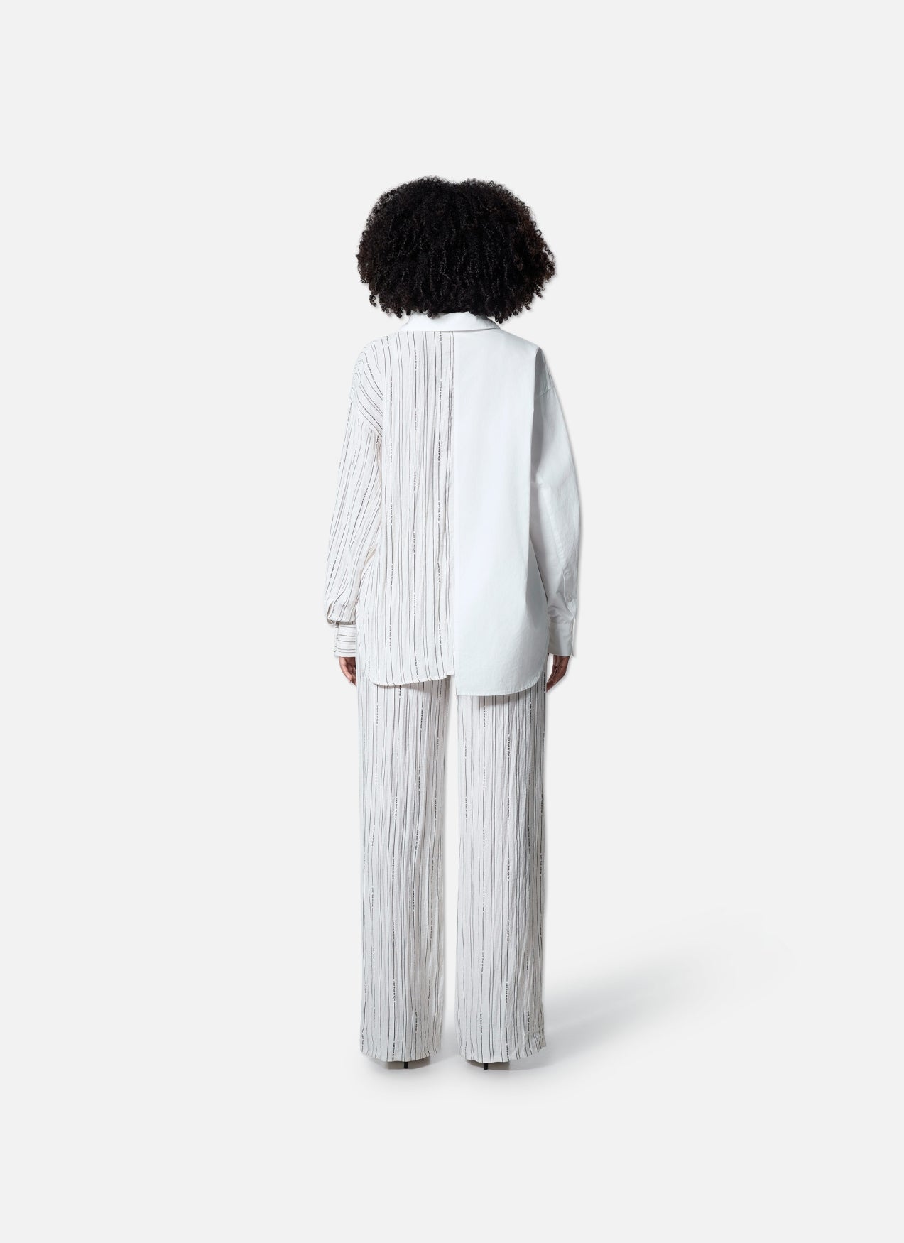 Asymmetric Striped Shirt | White