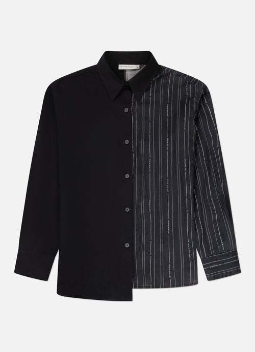 Asymmetric Striped Shirt | Black