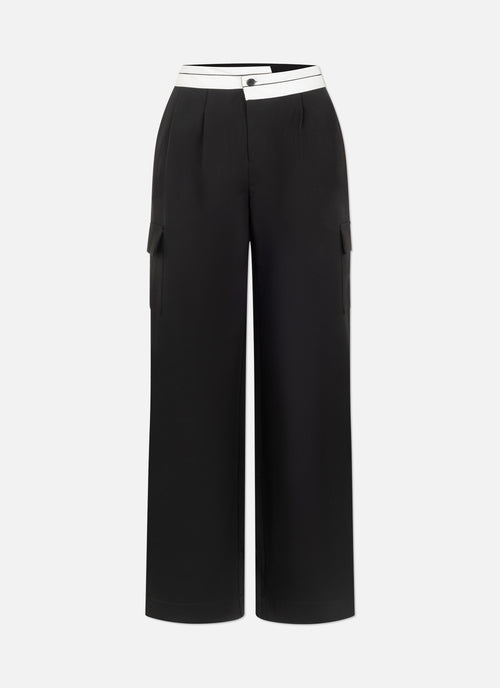 Pleated Lana Pants | Black