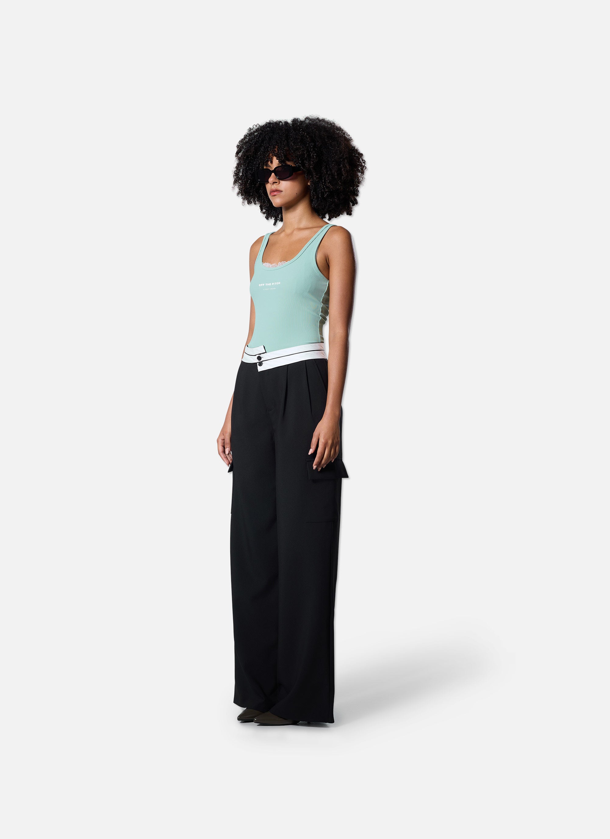 Ribbed Tank Top | Green/Green