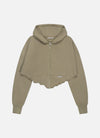 Frayed Edge Cropped Hood 