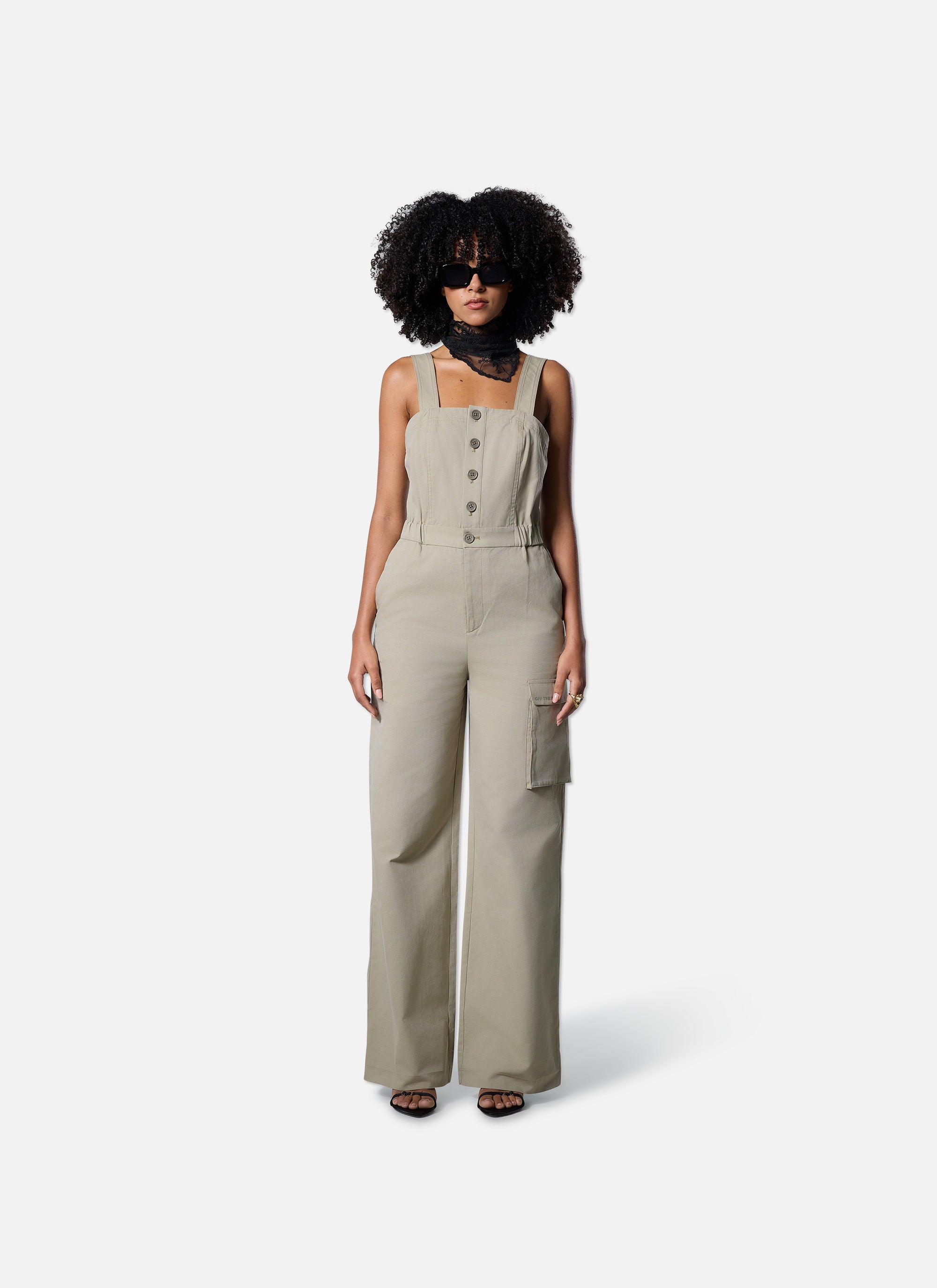 Tailored Straps Jumpsuit | Army