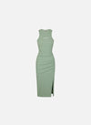 Gathered Ribbed Dress 