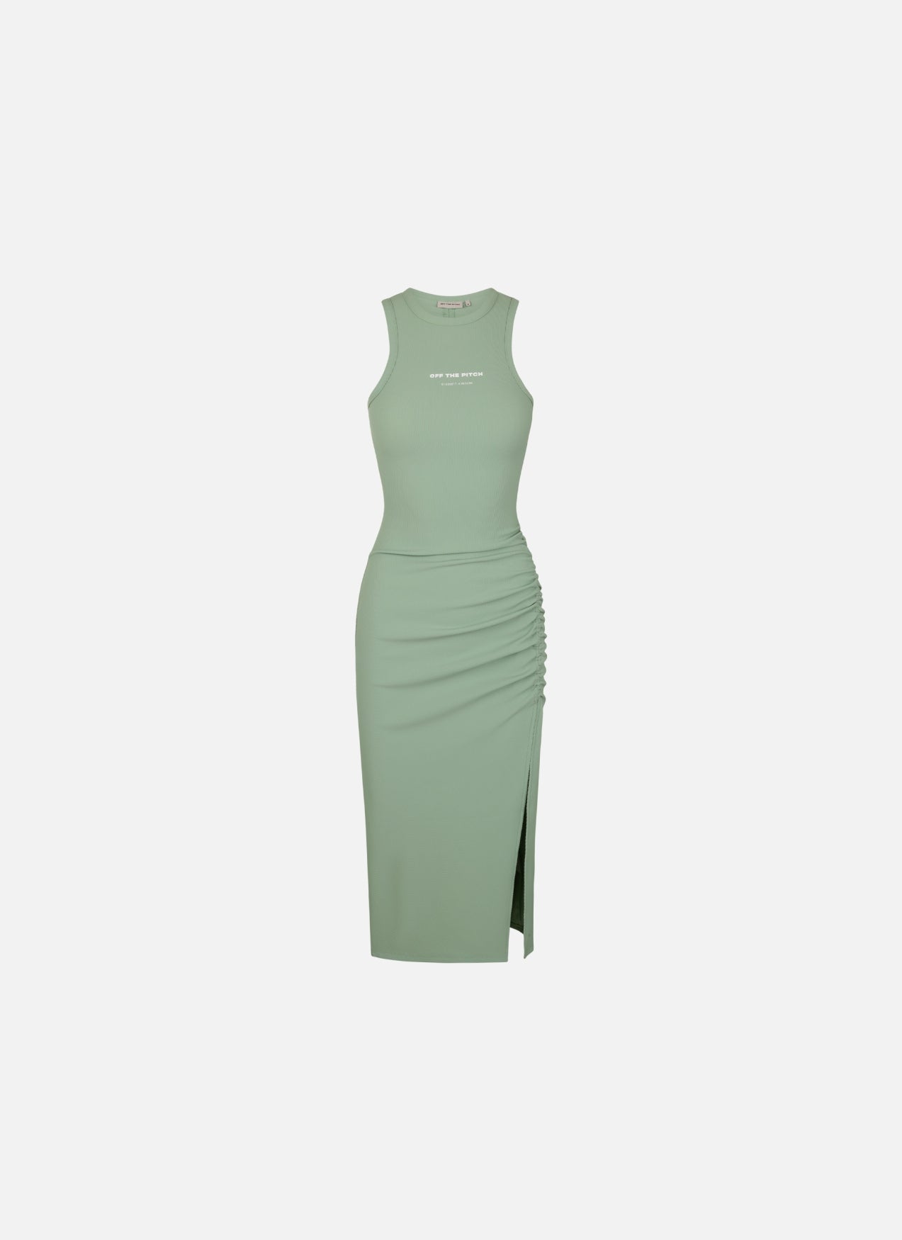 Gathered Ribbed Dress