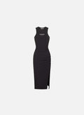 Gathered Ribbed Dress | Black