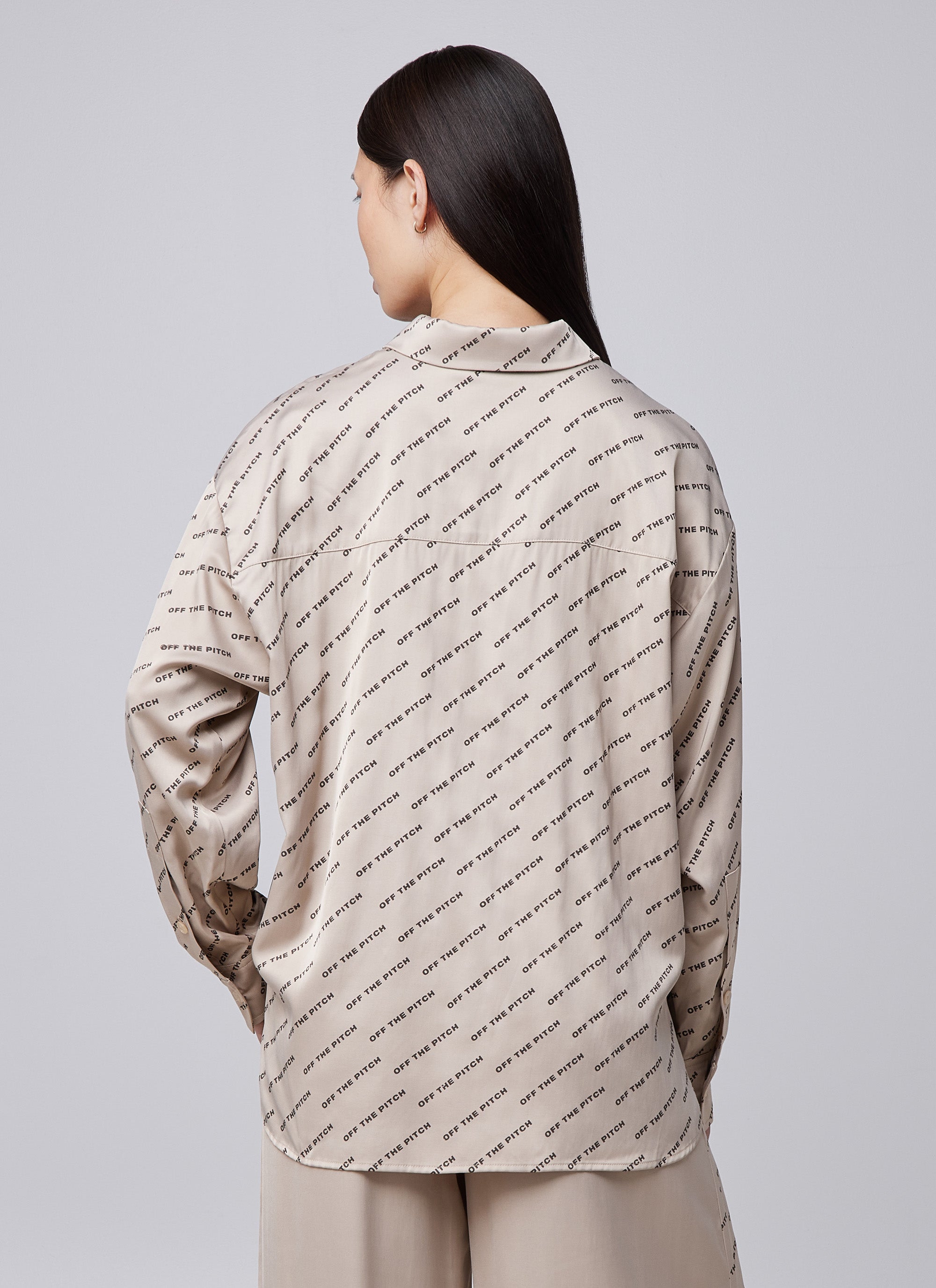 Satin Paige Shirt | Sand