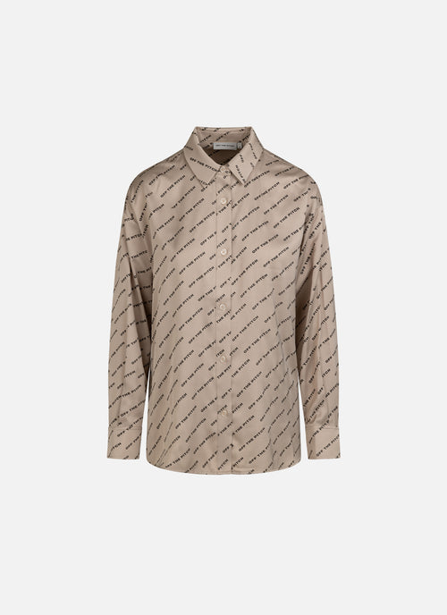 Satin Paige Shirt | Sand