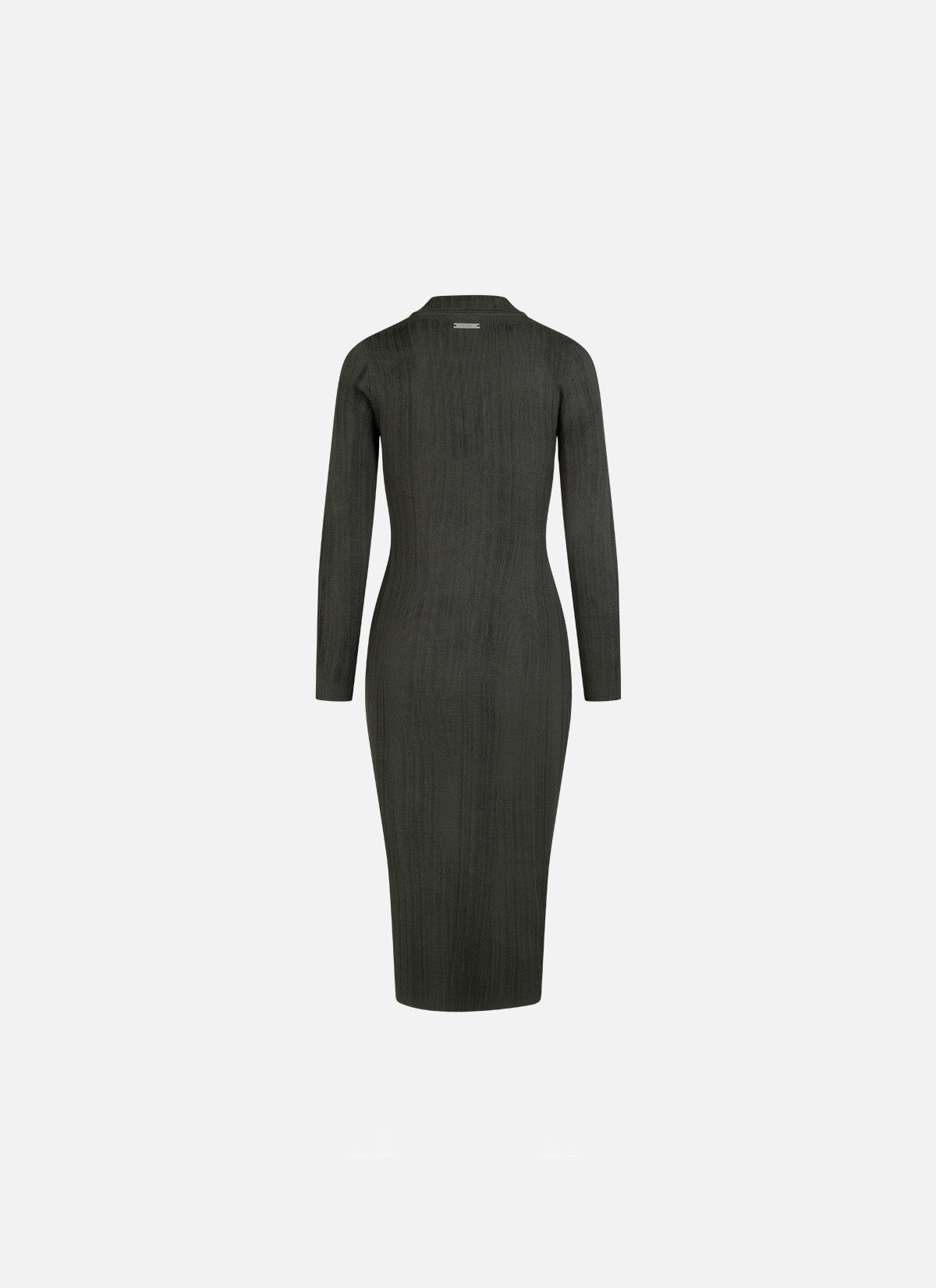Vestido ajustado de punto color barro | Verde oscuro