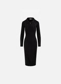 Vestido Ceñido Tejido de Lodo | Negro