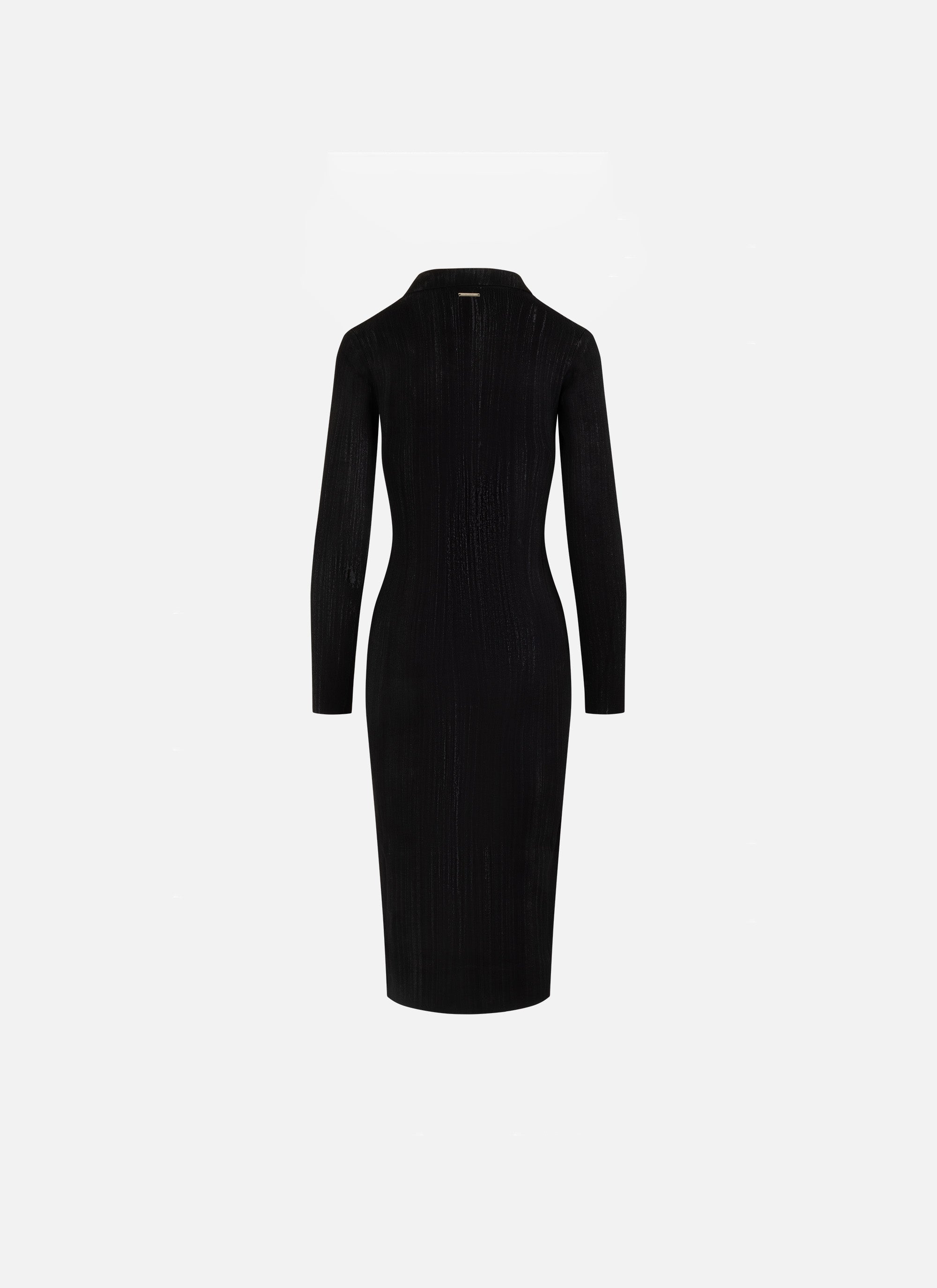 Vestido Ceñido Tejido de Lodo | Negro