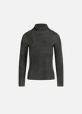 Top de cuello alto de punto Mud | Verde oscuro