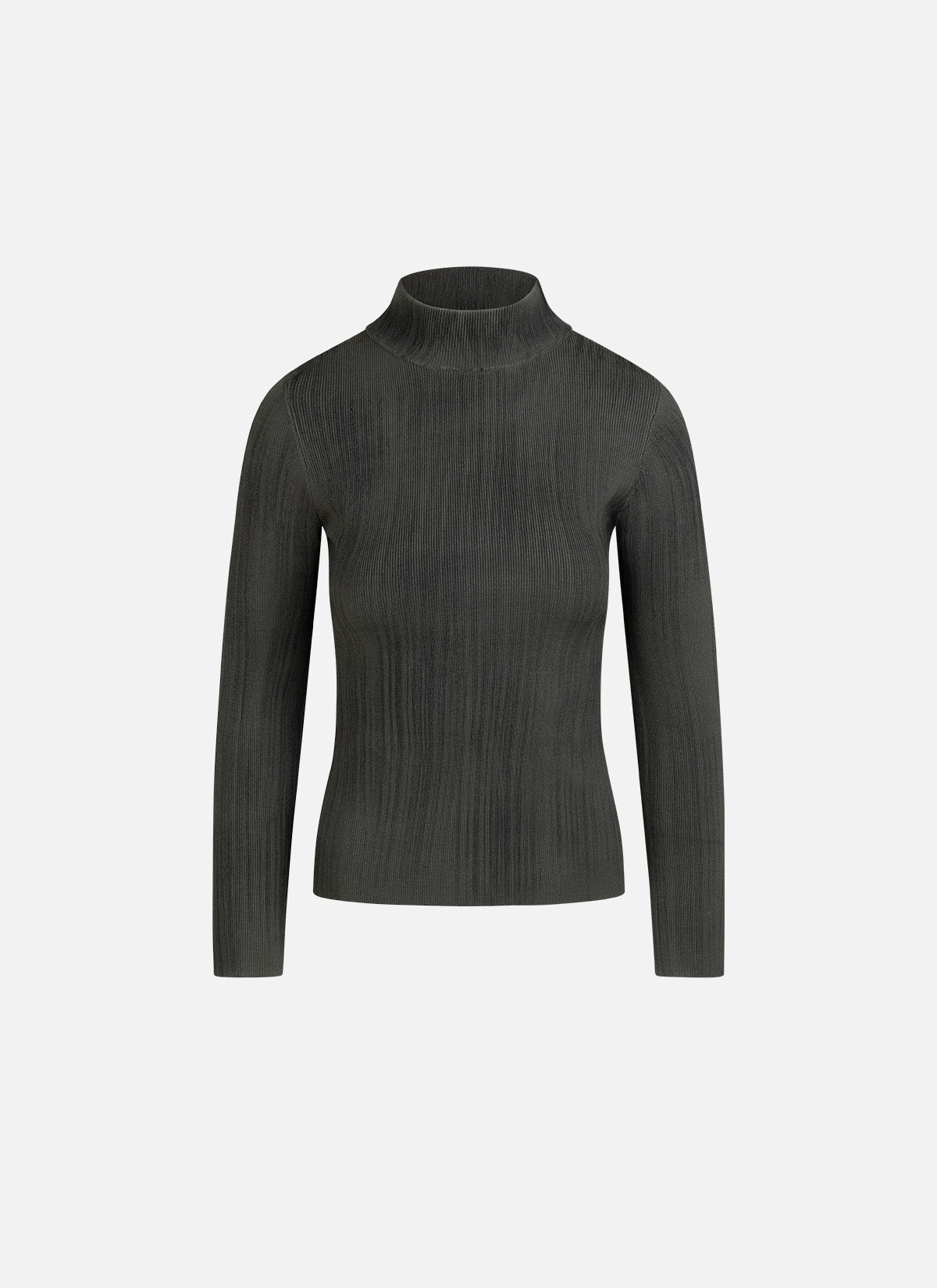 Top de cuello alto de punto Mud | Verde oscuro