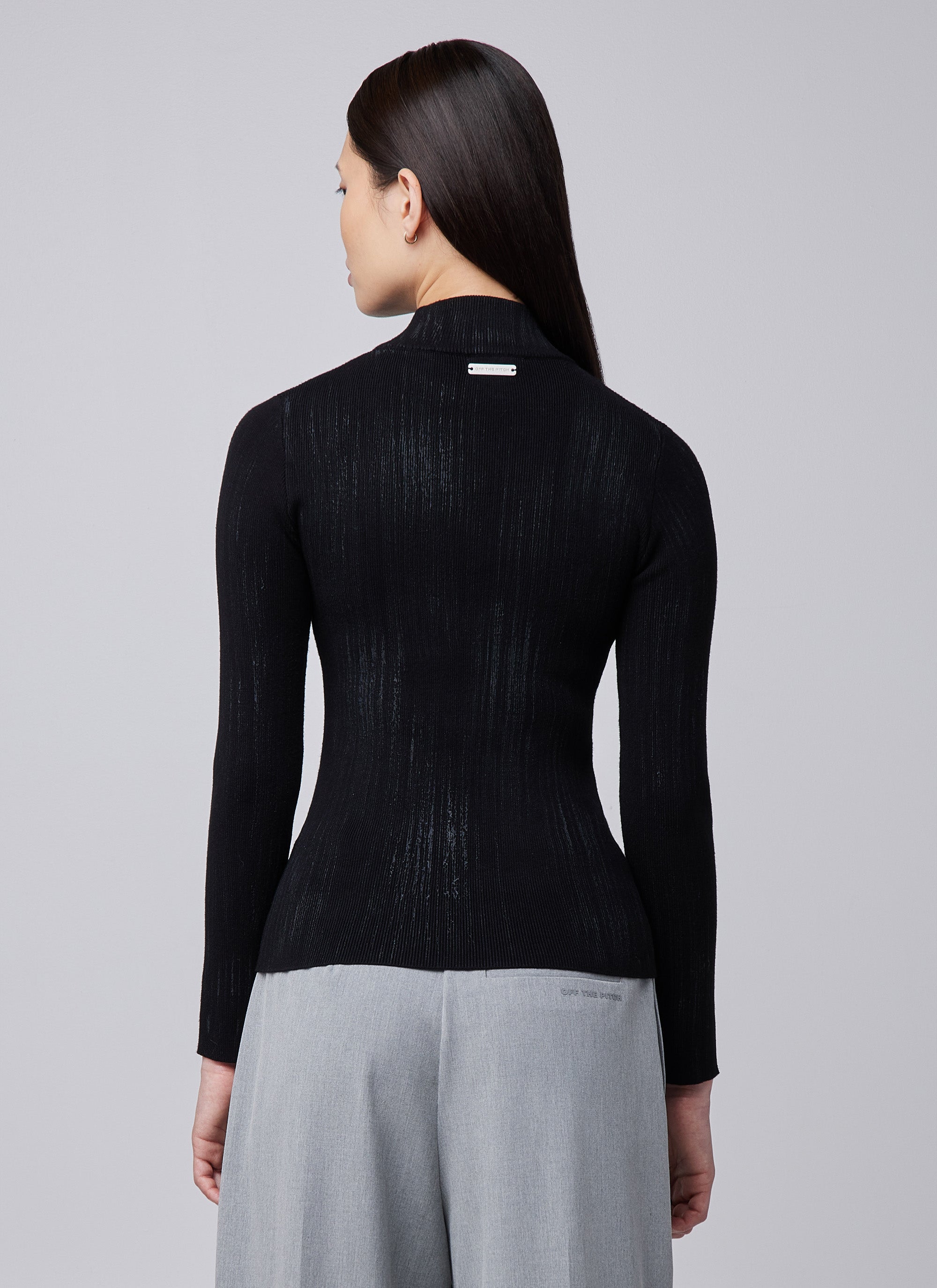 Jersey de cuello alto de punto | Negro