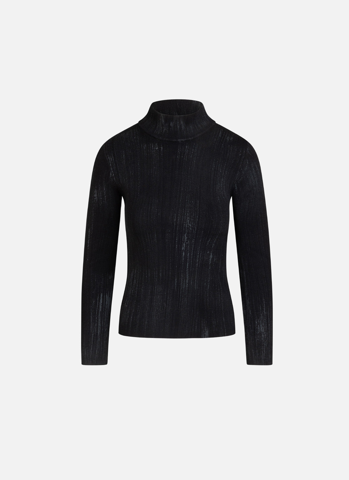 Knitted Turtleneck Mud Top | Black