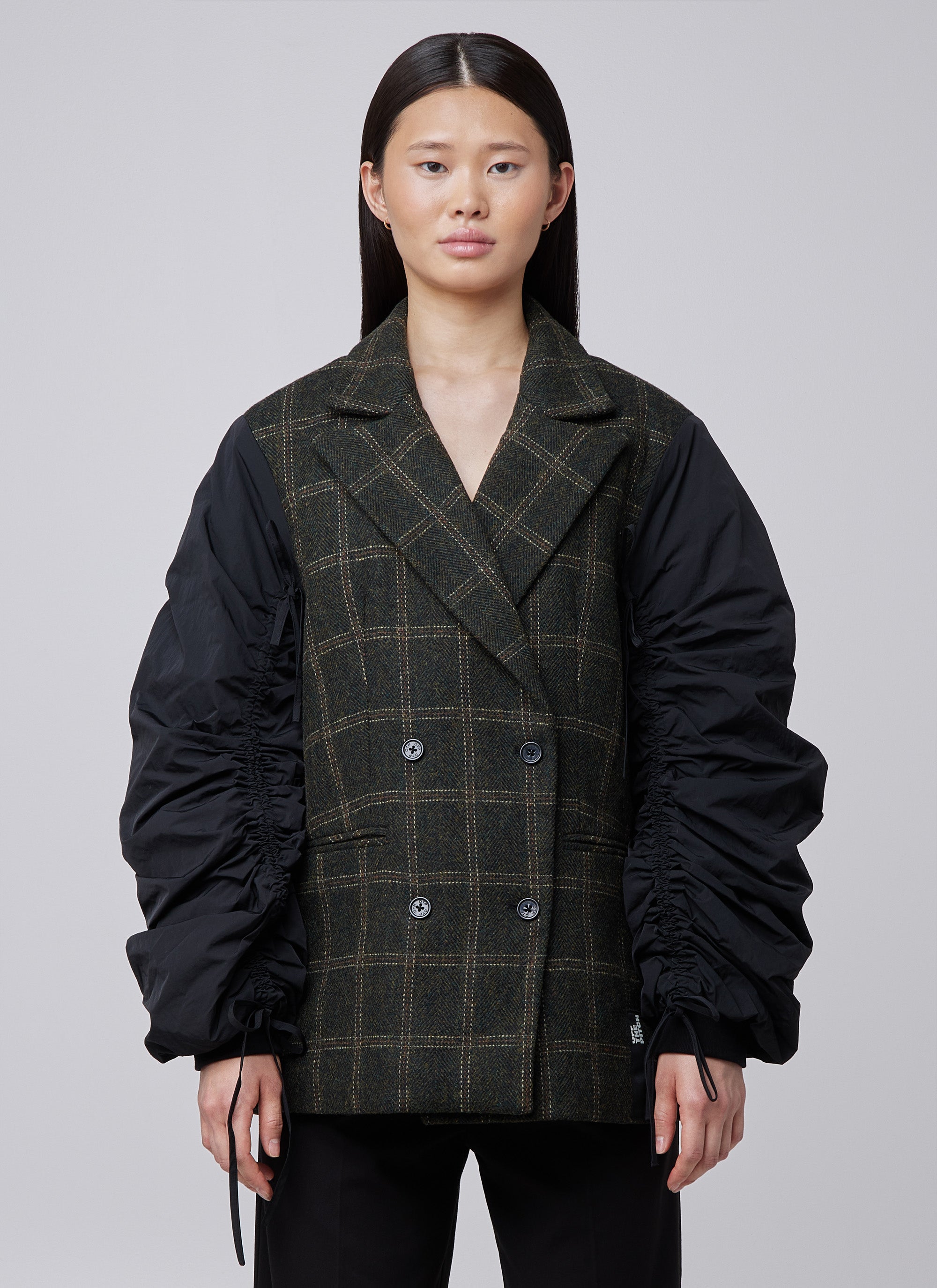 Wool-Blend Bomber Blazer | Dark green