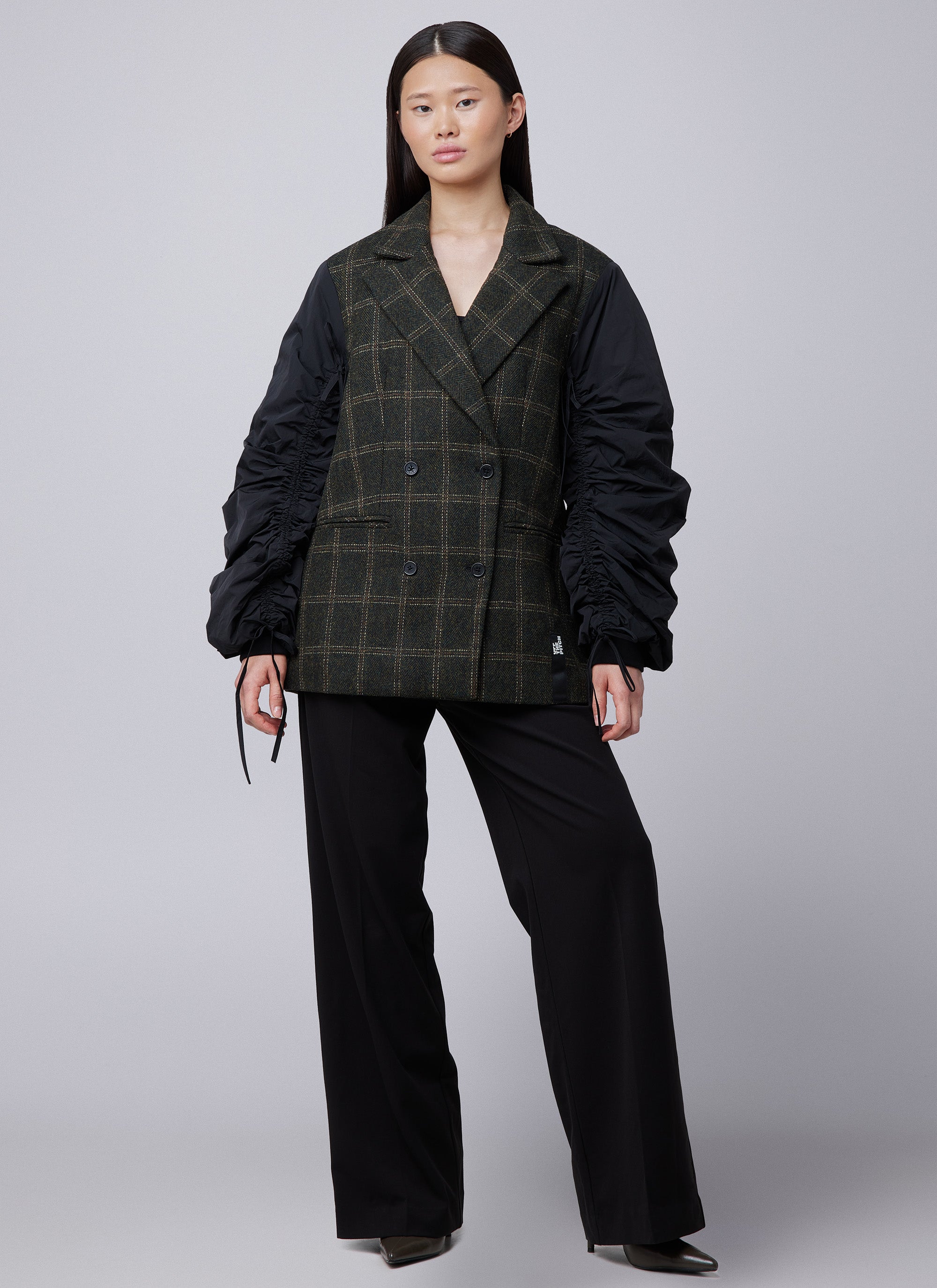 Wool-Blend Bomber Blazer | Dark green