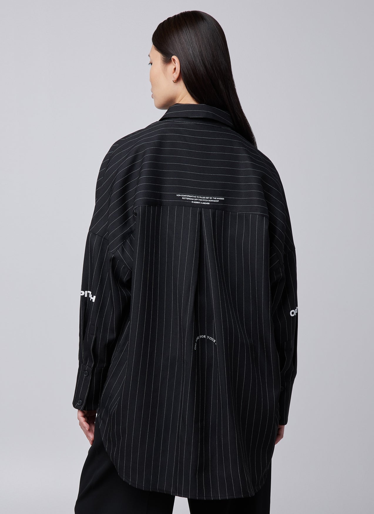 Camisa Oversize a Rayas | Negra