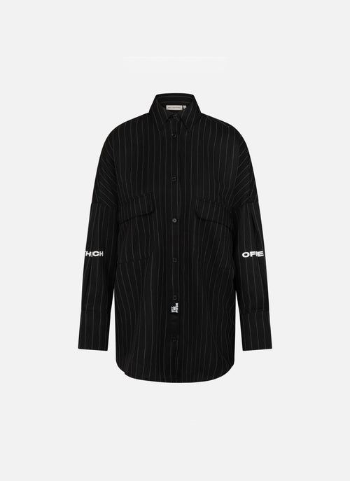 Camisa Oversize a Rayas | Negra