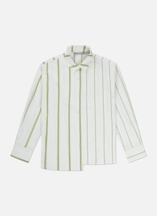 Asymmetric Striped Sora Shirt | Off White