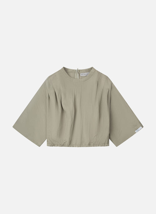 Pleated Mona Top | Olive