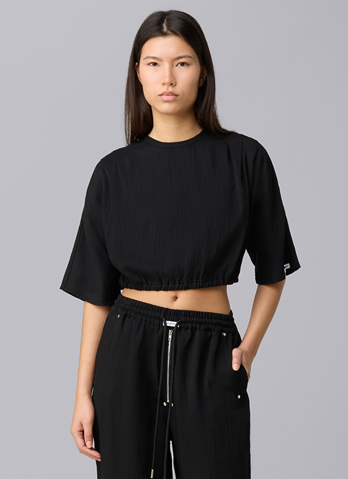 Pleated Mona Top | Black
