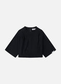 Geplooide Mona Top | Zwart