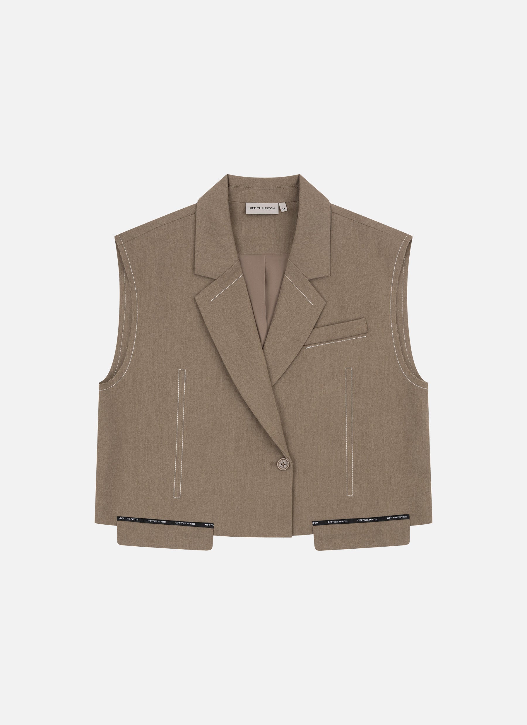 Shia Smart Sleeveless Blazer | Sand