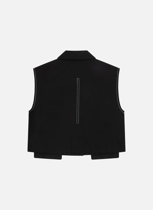 Shia Smart Sleeveless Blazer | Black