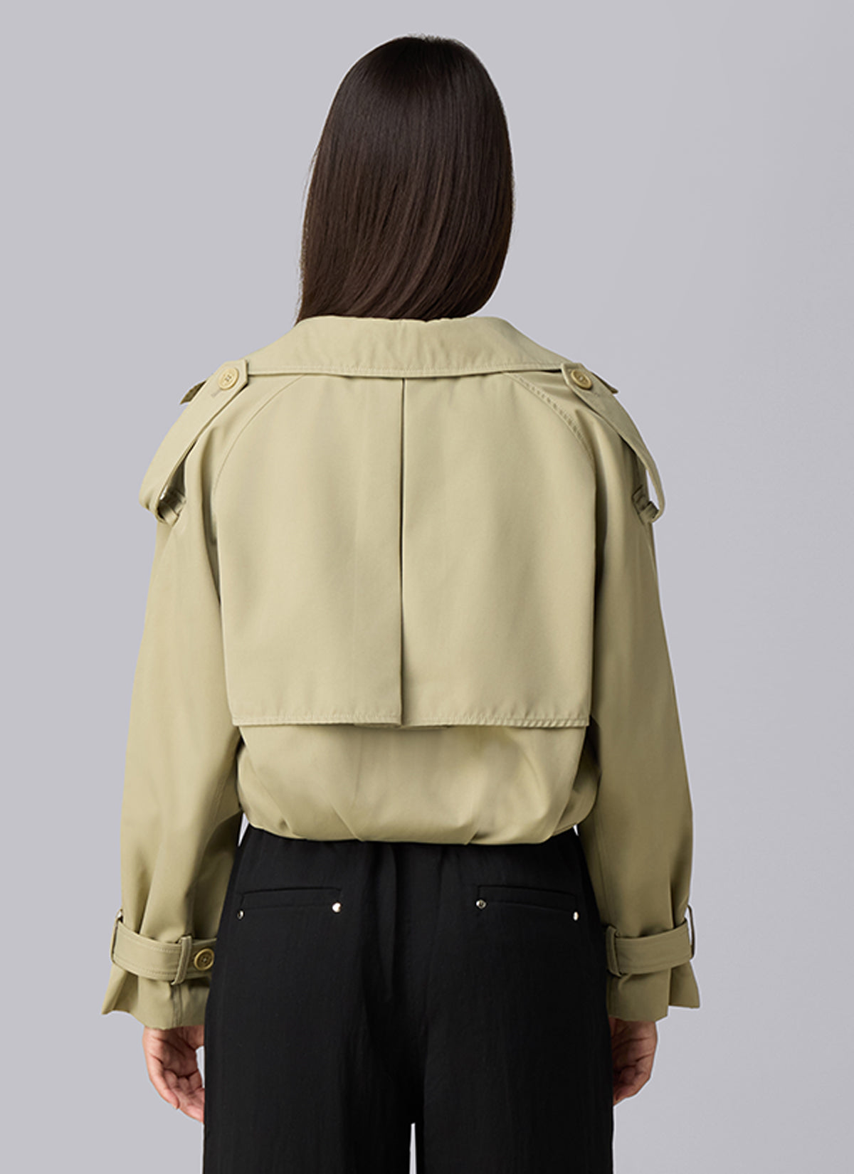 Pleated Trench Jacket | Olive