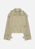 Pleated Trench Jacket | Olive