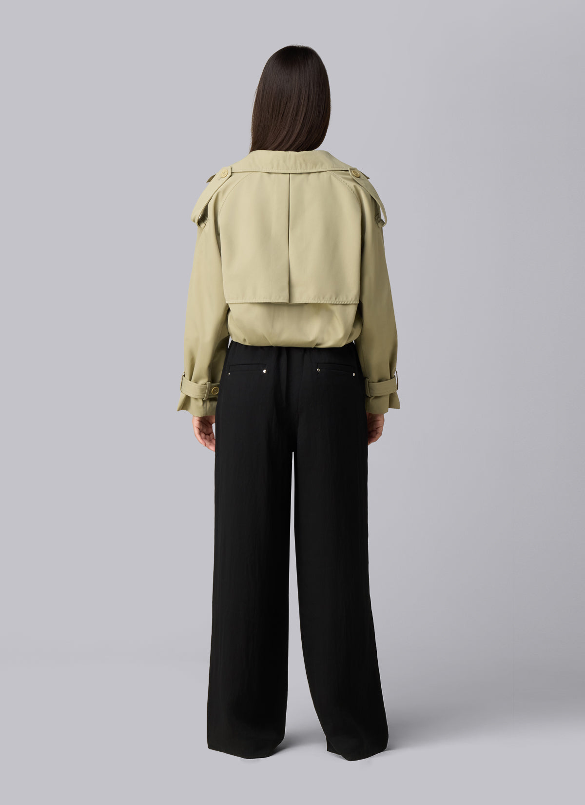 Pleated Trench Jacket | Olive