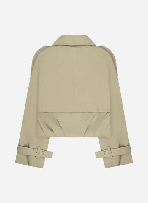 Pleated Trench Jacket | Olive
