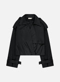 Gabardina plisada | Negro