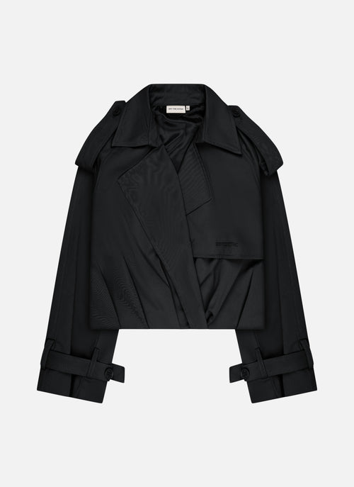 Pleated Trench Jacket | Black